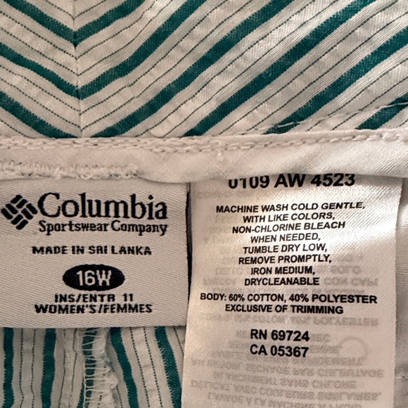 Columbia Blue and White Striped Women's Shorts - Picture 2 of 2